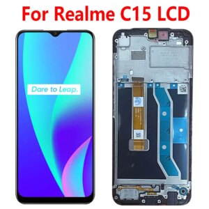 6.5” Original For Realme C15 LCD Display Screen Touch Panel Digitizer Replacement Parts For Realme C15 LCD With Frame RMX2180