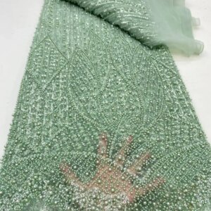 African Lace Fabric 2025 Sequins Beaded Embroidery Groom Nigerian Bridal High Quality French Tulle Lace Fabric For Wedding Party
