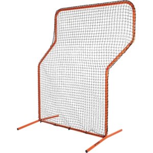 CHAMPRO Brute Heavy-Duty Steel Frame Baseball/Softball Pitcher’s Z Screen Batting Cage Practice Net, 7’x 5’, ORANGE