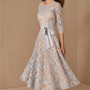 Elegant A-Line Ankle-length Half-sleeve Mother of the Bride Dress Special Occasion Formal Party Wedding Customized