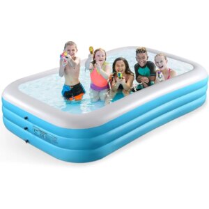 2025 Upgrade Inflatable Pool for Kids and Adults-120″*72″*22″ Full-Sized Inflatable Swimming Pool Leakproof Blow Up Above Ground