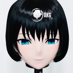 Customize Character Female/Girl Resin Kig Full Head With Lock Anime Cosplay Japanese Anime Kigurumi Mask