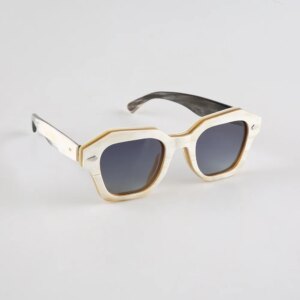 Men Sunglasses Women Square Rhomboid Metal Vintage Handmade Black White Horn Man Sunglass Prescription Unique Eyeglass Frames