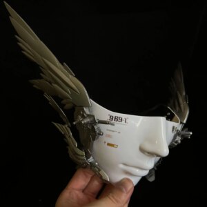 Mask Half Face Mechanical Ji Cladding Mystery Cyberpunk Facial Halloween