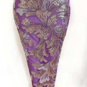 Sewn with luxurious French sequined lace fabric, African beaded groom embroidery, Nigerian and high-quality dress