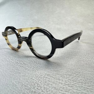 Eyeglass Frames Unique Round Vintage Stripes Hanmdade Natural Horn Prescription Man Glasses Frames Optical Lenses Eyeglasses