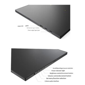 ABMF-For Waveshare 15.6Inch LCD Touch Monitor (C), 1920 × 1080 Full HD, IPS Screen Optical Bonding Toughened Glass Panel US PLUG