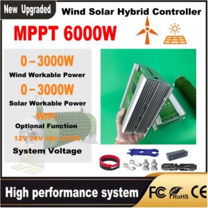MARS 12V 24V 48V 3000W Wifi Wind Solar Hybrid Charge Controller, MPPT Charge Solar Panel Wind Turbine, Lithium Lead Acid Battery