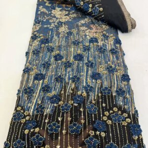 New Design African Tulle Lace Fabric 2025 High Quality Embroidery Lace for Wedding Party Dresses Mesh Sequins Beaded Lace Fabric