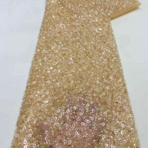 Africa Nigerian Beaded French Mesh Lace With Sequins High Quality 2025 Embroidery Lace Sequins Lace For Wedding Dresses Women