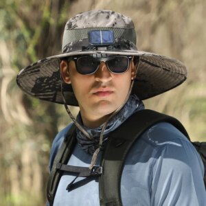 Solar-powered fan hat men’s large brim outdoor mountain climbing and fishing with