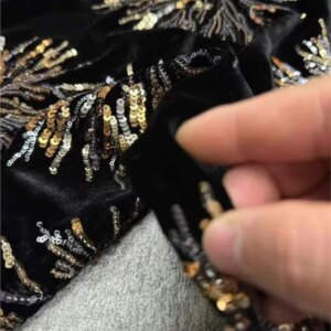 New autumn and winter products heavy-duty embroidered silk velvet fabric high-end custom-made clothing