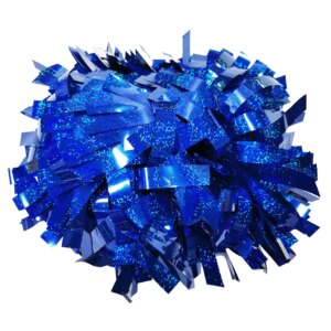 30pcs Custom Design Shiny Material Price Cheerleading Pom Poms Wholesale Cheer Blue 6 Inch Poms