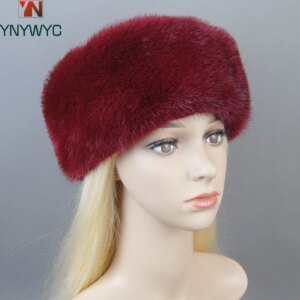 2025 Women Winter Elegant European and American Fashion Women Fashion Real Mink Fur Cap 100% Real Natural Whole Fur Mink Fur Hat