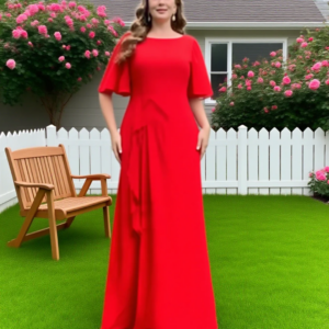 Customized elegant beaded chiffon pleated floor-length wedding party dress for the bride’s mother, formal evening gown