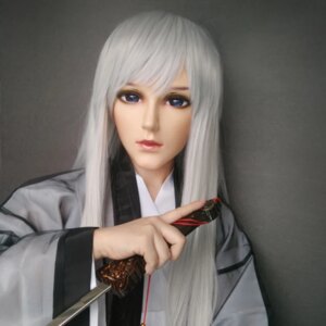 (Yao-03)Boy/ Male/ Man Resin Half Head Kigurumi Crossdress Cosplay Japanese Anime Role Mask With Eyes And Wig