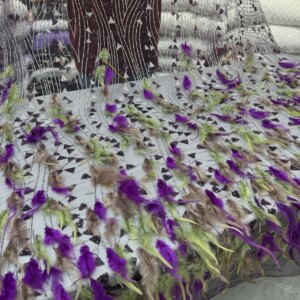 Beaded Nigerian 3D Feather Lace Fabric With Sequins 2025 High Quality Lace African Lace Fabric For Wedding Dress French Party