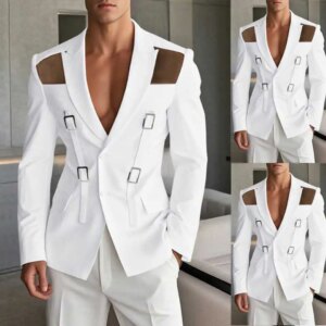 Designer Wedding Tuxedos 2 Piece Set Jacket Pant Single Breasted Men Suit Peaked Lapel Party Evening Wear Suits Customized