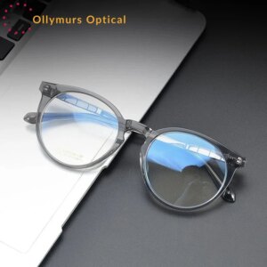 OLLYMURS Men Women Acetate Plate Frames Japanese Brand Design 91021 Retro Titanium Optical Prescription Fashion Glasses Trend 20