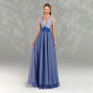 Elegant A-line V-Neck Sleeveless Mother Of The Bride Dress Applique Floor-length Wedding Guest Dress