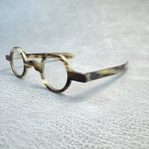 Men Glasses Frames Unique Vintage Small Round Handmade Horn Reading Prescription Eyeglass Frames Optical Lenses Eyeglasses
