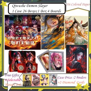 Qiwushe Demon Slayer A6 Color Paper Anime Kimetsu Yaiba Tanjirou Kamado Nezuko Card Kids Gift Demon Slayer Cards