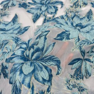Colored flower organza cut fabric breathable dress evening wedding jacquard women’s clothing