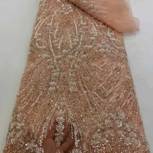 African Beaded Lace Bridal Fabrics Luxury 2025 High Quality French Beads Nigerian Sequins Tulle Material For Wedding Party Women