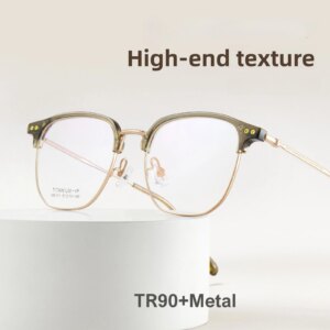 2025 New Titanium Frame Polygonal Glasses Frame Men Acetate Eyebrow Frame Fashionable Glasses Women Light Luxury Vintage Eyewear