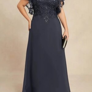 Mother of Bride Dress for Women Plus Size Appliqueas Chiffon Wedding Party Dresses 2025 with Lace vestidos para mujer Customized