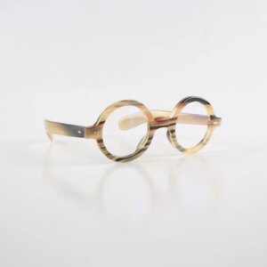 Eyeglass Frames Unique Round Vintage Stripes Myopia Eyeglasses Retro Handmade Honey Black Horn Prescription Man Glasses Frames
