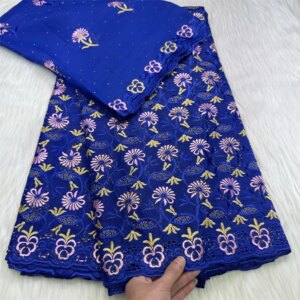 Hot Sale African Swiss Voile Lace Fabric 2024 High Quality Nigerian 100%Cotton Embroidery Fabric African Lace Fabric Dubai Styl
