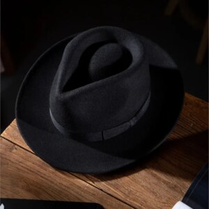 Big top hat woman autumn-winter vintage all fashion woolen flat felt