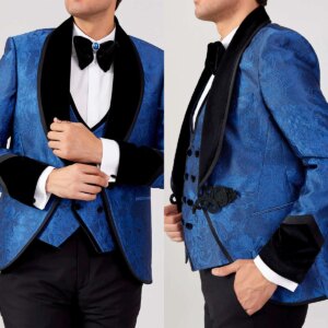 Fashion Wedding Men Suits Tuxedos Groom Wear Shawl Lapel Formal Suit High Quality 3 Pieces Blazer+Vest+Pant Customized