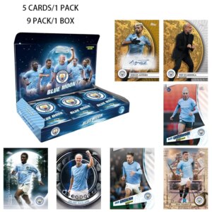 Panini Tops 2024-25 Blue Moon Manchester City Hobby Box Haaland Aguero Guardiola Foden Football Star Trading Cards Birthday Gift