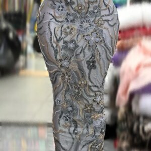 Floral Embroidery Bead Net Lace Colorful beaded Sequence Tulle Net Lace African Women Wedding Dress Material JY95KM-465
