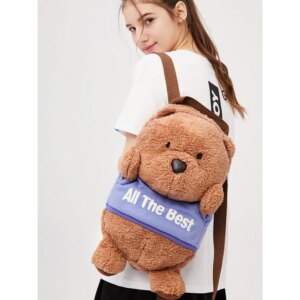 Hong Kong Bear Bag Colorful Bear Doll Backpack Girl Friend Birthday Gift Bear Backpack