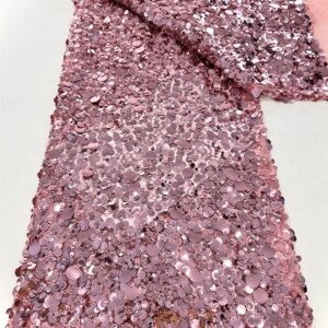 Latest African Lace Fabric, Luxury French Sequins, Mesh Lace Fabric, High-end Handmade Beaded for Wedding