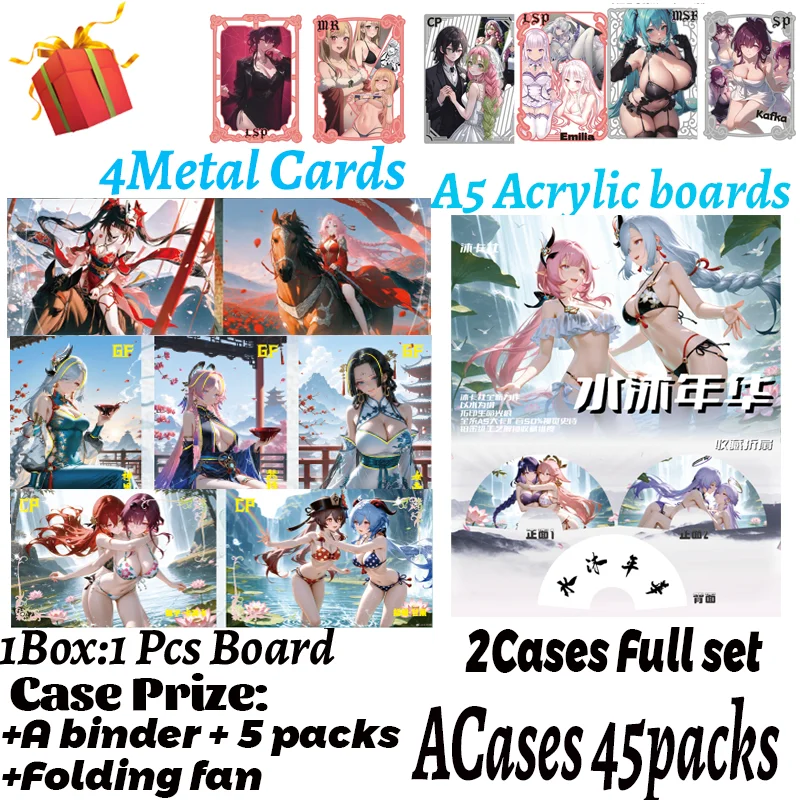A5 Size Shuimunianhua Latest 2025 Spicy Waifu Doujin Booster Card Game Rem Boa Nami Genshin Furina Rare Toy Gift for Hobbyists
