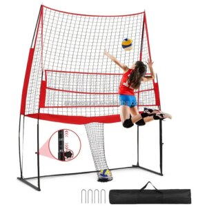 2 in 1 Portable Volleyball Net System Height Adjustable Volleyball Practice Net System for Indoor & Outdoor Use