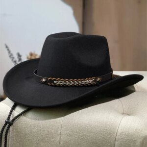 Lovers travel black woolen jazz hat Cowboy men’s show