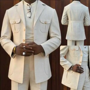 Designer Summer Men Wedding Suits Notched Lapel Tuxedos Single Breasted Groom Wear 2 Pcs Jacket Pants Evening Party Custom Made