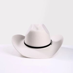 Top Hat Lady Autumn-winter casual curved-brim felt Vintage cowboy white