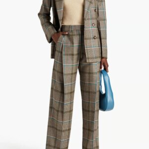 Tailored Women Suits Double Breasted Notch Lapel Grid Stripe Business Casual Women Blazer High Quality 2 Pieces Sets Customized