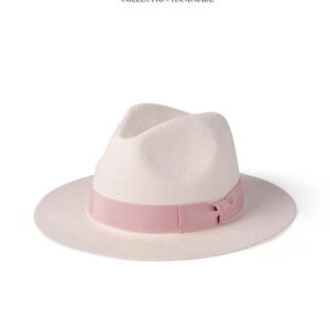 Light luxury super delicate pink grosgrain ribbon hat lady’s