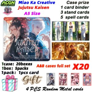 Newest A5 Miao Ka Jujutsu Kaisen Acrylic Jujutsu Colored Boards JJK Booster Box Gojo Satoru Nanami Sukuna Hobby Christmas Gifts