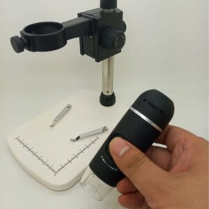 UM012C-500M handheld microscope with measurement, computer lifting bracket
