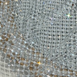 Shiny Diamond Stretch Fishing Net Fabric for Dress Skirt Costume Diy Sewing