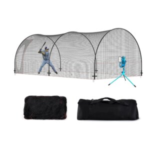 30FT Baseball Batting Cage and Frame Backyard Training Equipment Freestanding Portable Batting Cage Pitching Practice Net