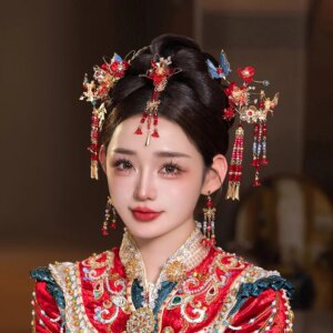 Xiuhe Headdress New Chinese Style Soap Solution Flower Clothing All-Match and Gown Cheongsam Morning Gowns Hair Accessories